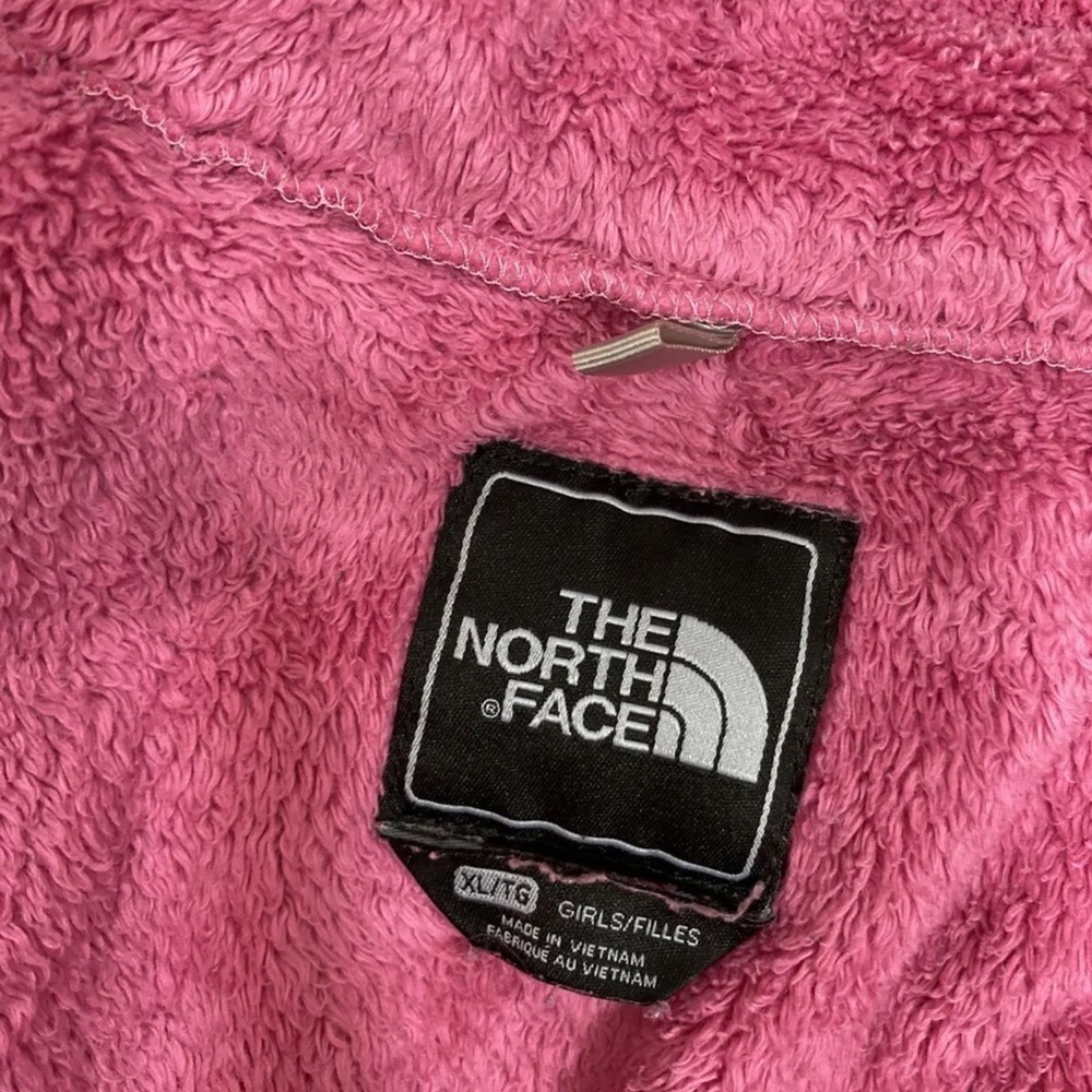 THE NORTH FACE Pink Gray Fleece Full Zip Long Sleeve Jacket Girls Youth Size XL - Picture 6 of 10